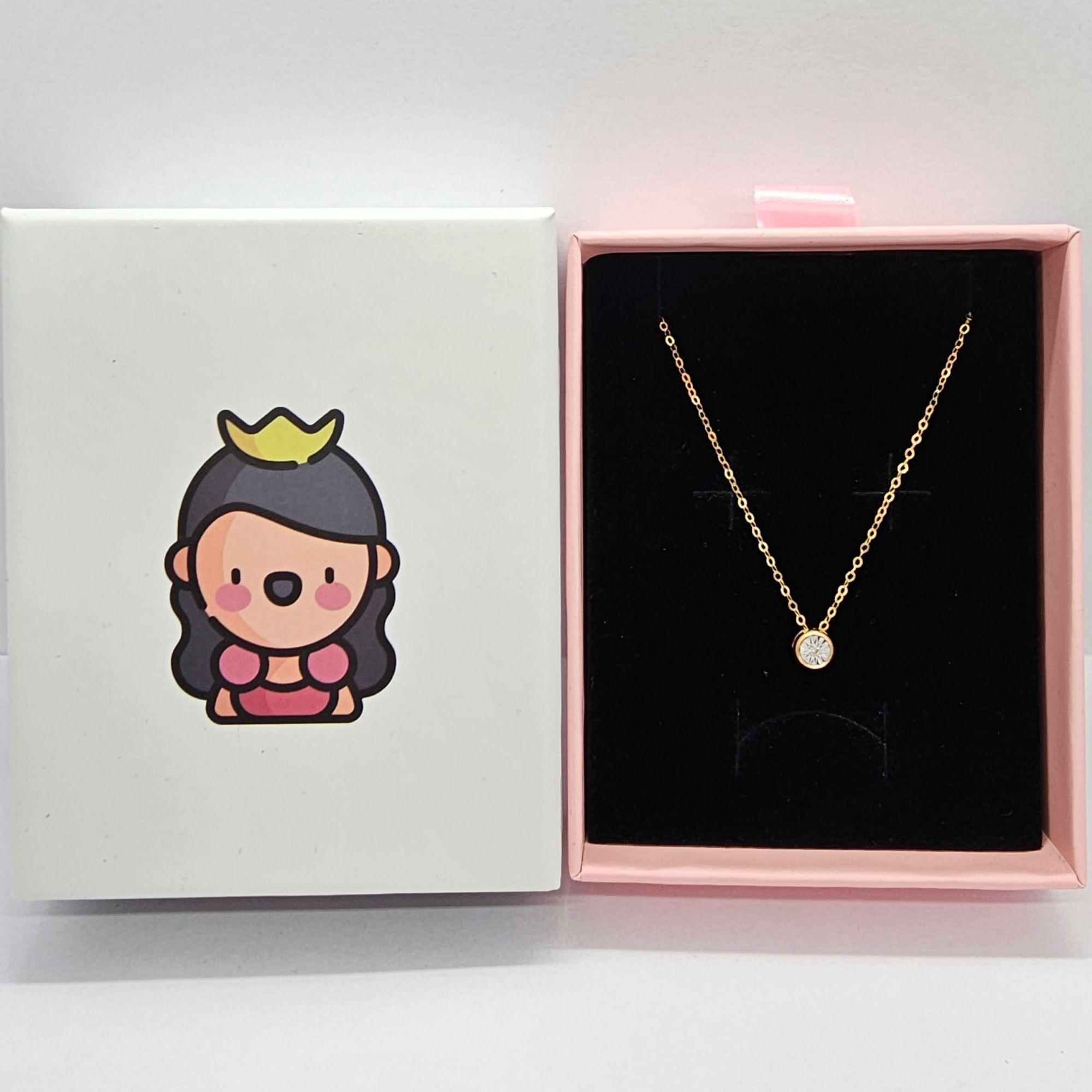 CADENA ESLABONES ORO AMARILLO 18K COLGANTE PUNTO DE LUZ DIAMANTE 1P-3