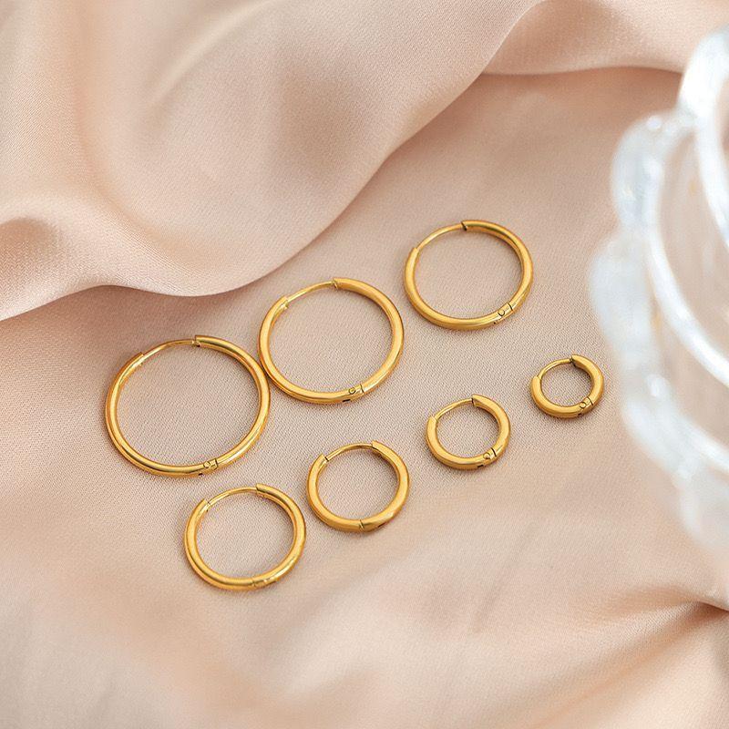 Aros Baño Oro 18k Argollas Lisas 10mm-1