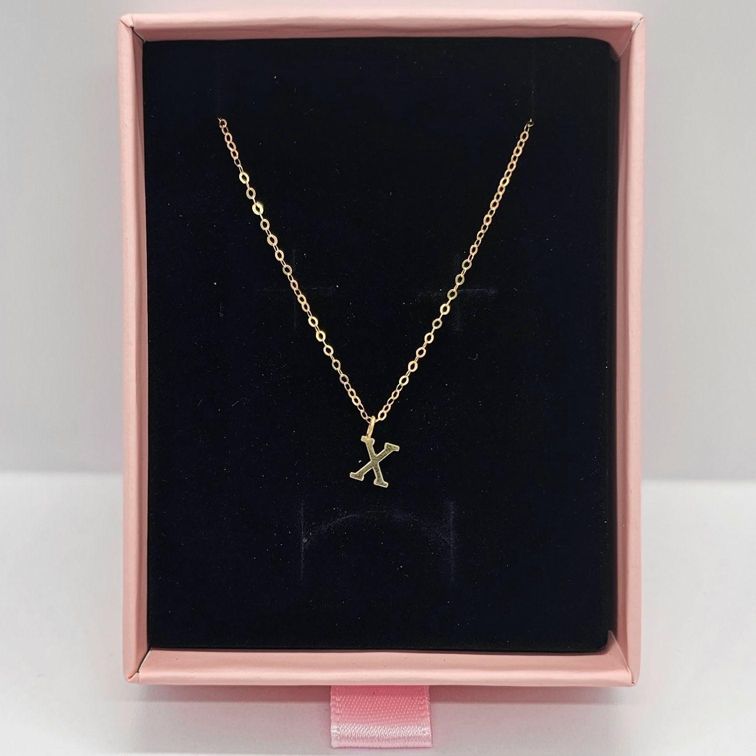 CADENA ESLABONES ORO 18K COLGANTE LETRA INICIAL X 18K-1