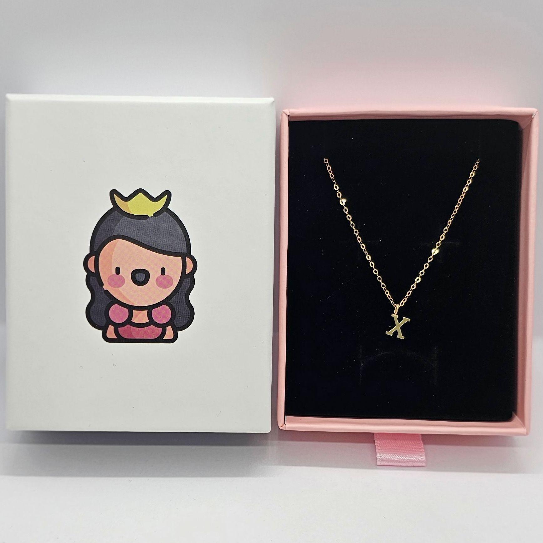 CADENA ESLABONES ORO 18K COLGANTE LETRA INICIAL X 18K-2