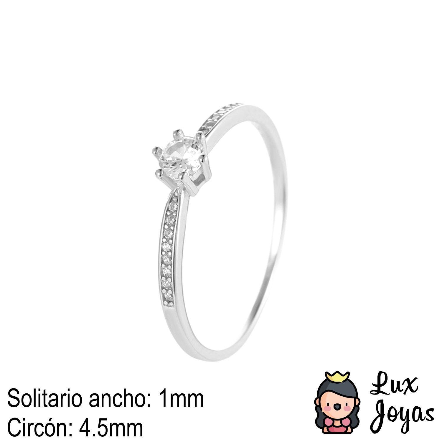 Anillo Plata 925 Solitario Microcircón-4