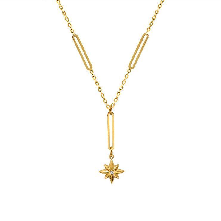 Collar Baño Oro 18k Diseño X2 Estrella Madi-0
