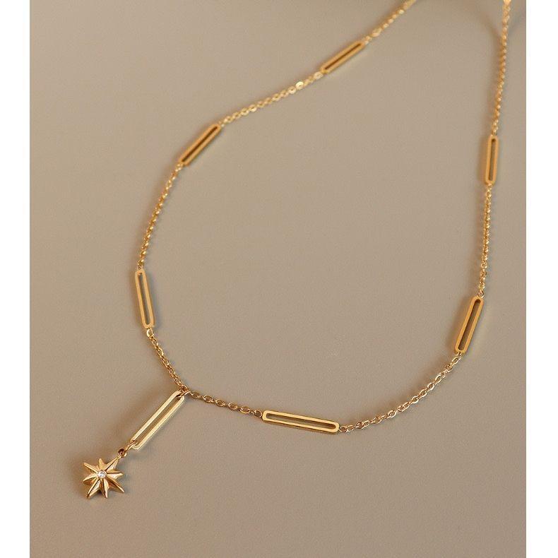 Collar Baño Oro 18k Diseño X2 Estrella Madi-1