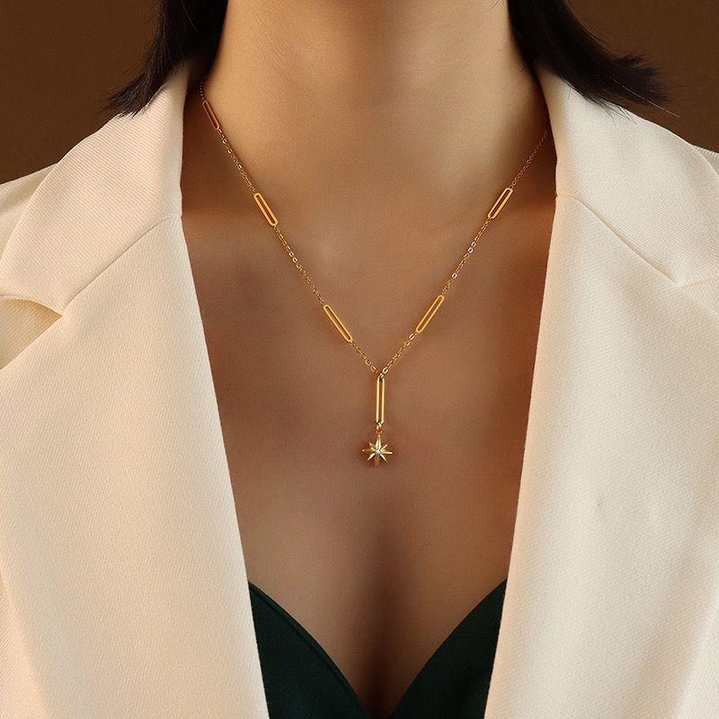 Collar Baño Oro 18k Diseño X2 Estrella Madi-3