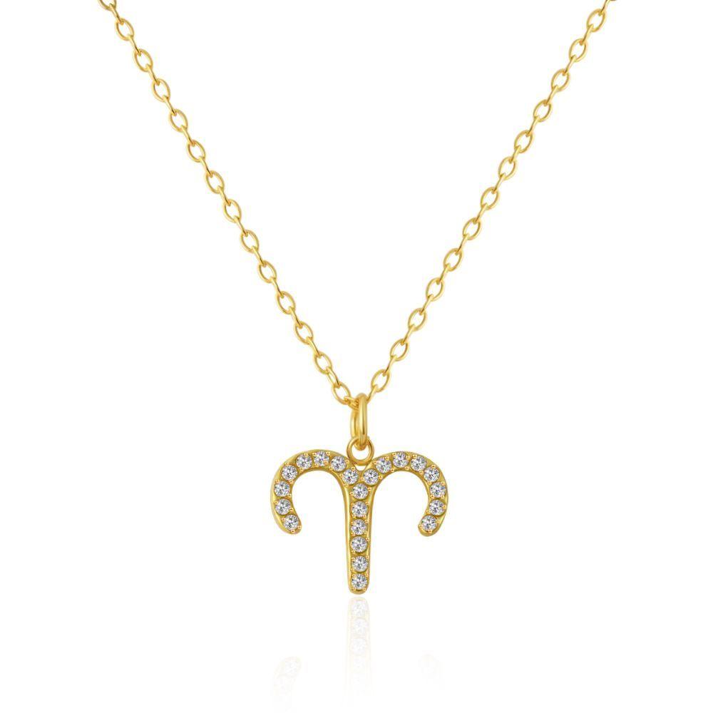 Collar Baño Oro 18k Signo Zodiaco Aries-0