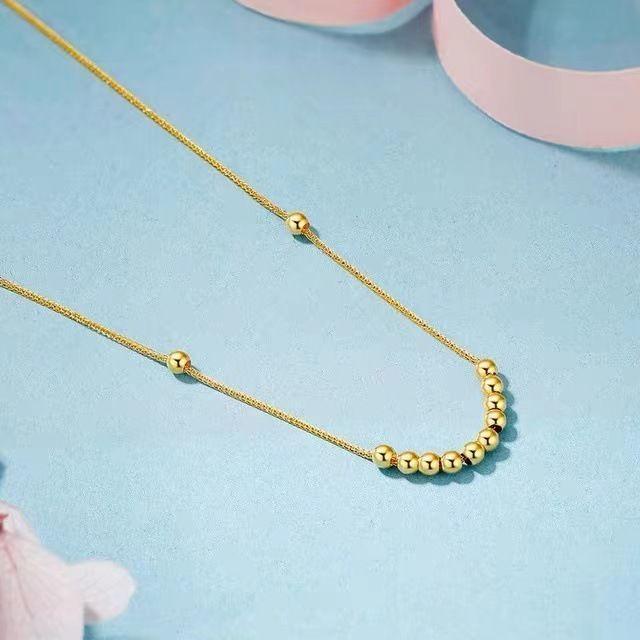 CADENA TEJIDA ORO AMARILLO 18K COLGANTE 12 PELOTITAS 18K-3