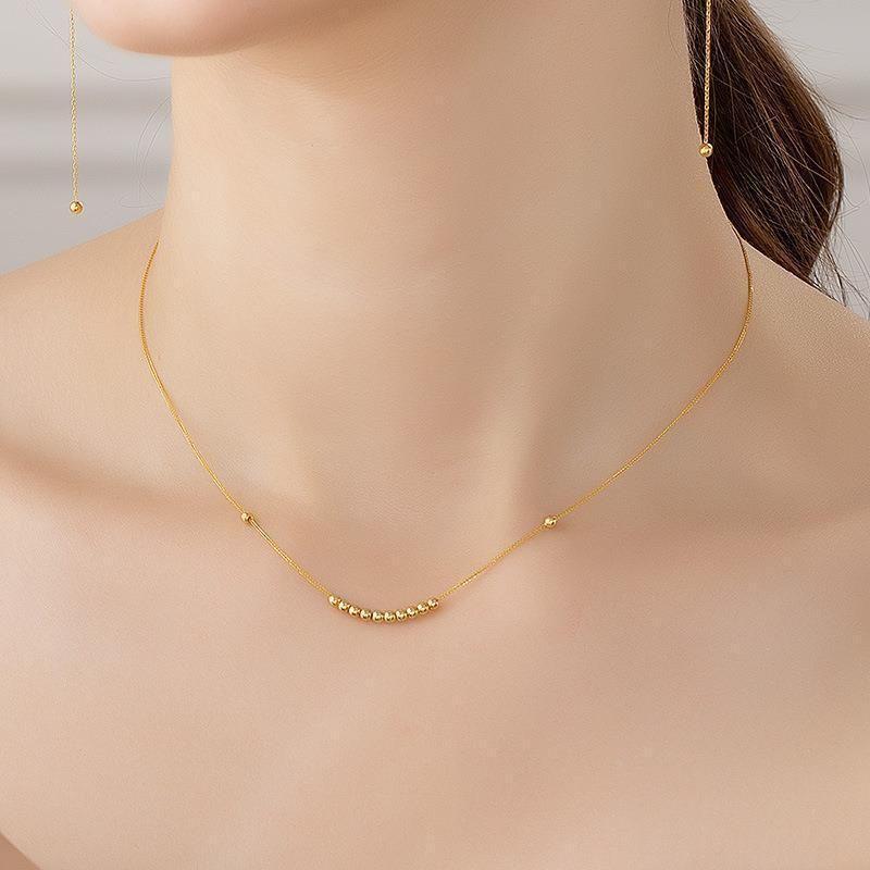 CADENA TEJIDA ORO AMARILLO 18K COLGANTE 12 PELOTITAS 18K-5
