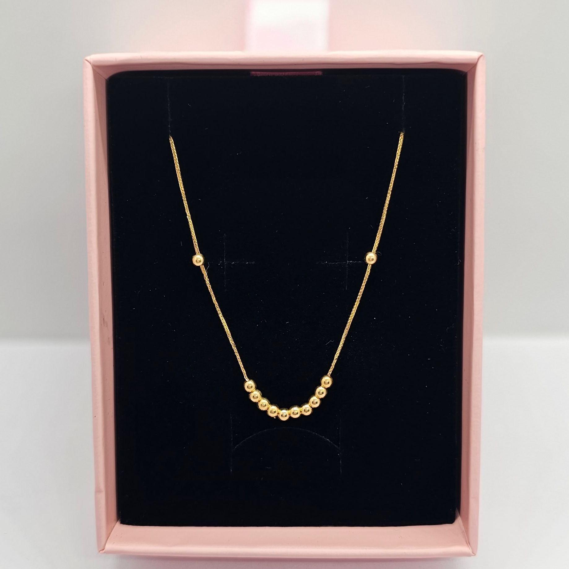 CADENA TEJIDA ORO AMARILLO 18K COLGANTE 12 PELOTITAS 18K-6