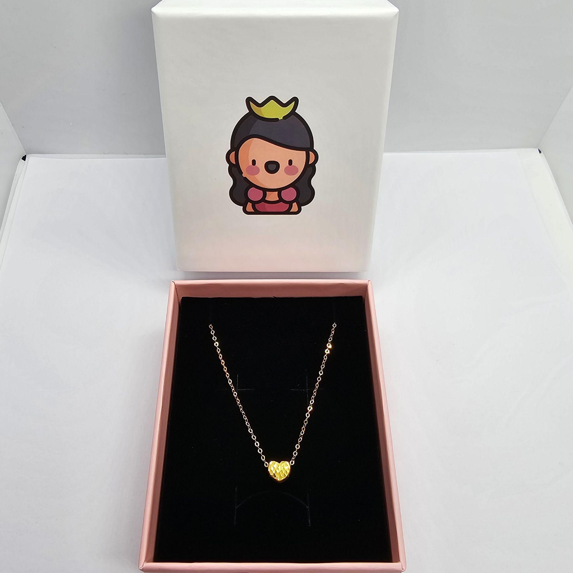 CADENA ESLABONES ORO AMARILLO 18K COLGANTE CORAZÓN 24K-3