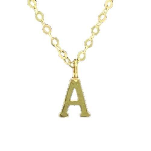 Cadena Eslabones Oro Amarillo 18k Colgante Letra Inicial A 18k-0