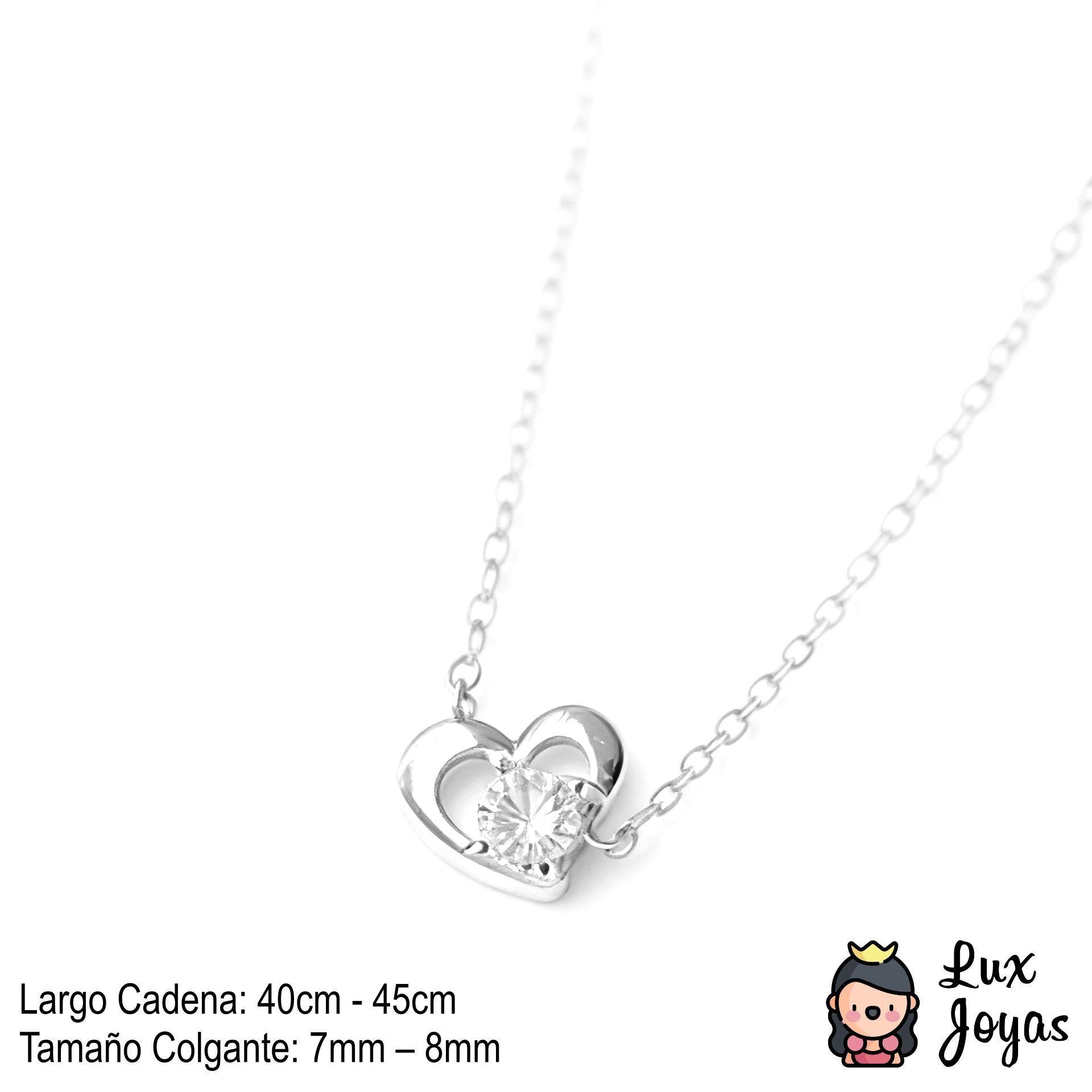 Collar Plata 925 Corazón Punto Luz-2