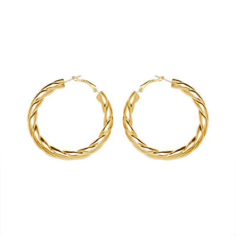 Aros Baño Oro 18k Enroscados M-0