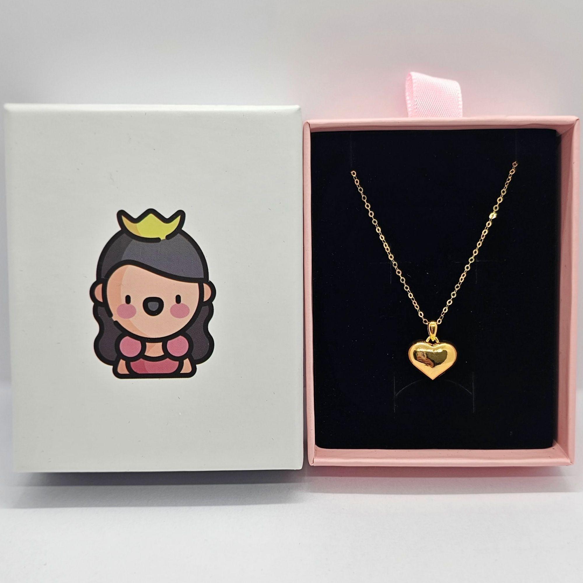 Cadena Eslabones Oro Amarillo 18K Corazón Inflado 18K-4