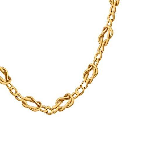 Collar Baño Oro Amarillo 18 Kilates Nudo Llano-0