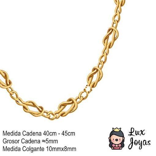 Collar Baño Oro Amarillo 18 Kilates Nudo Llano-3
