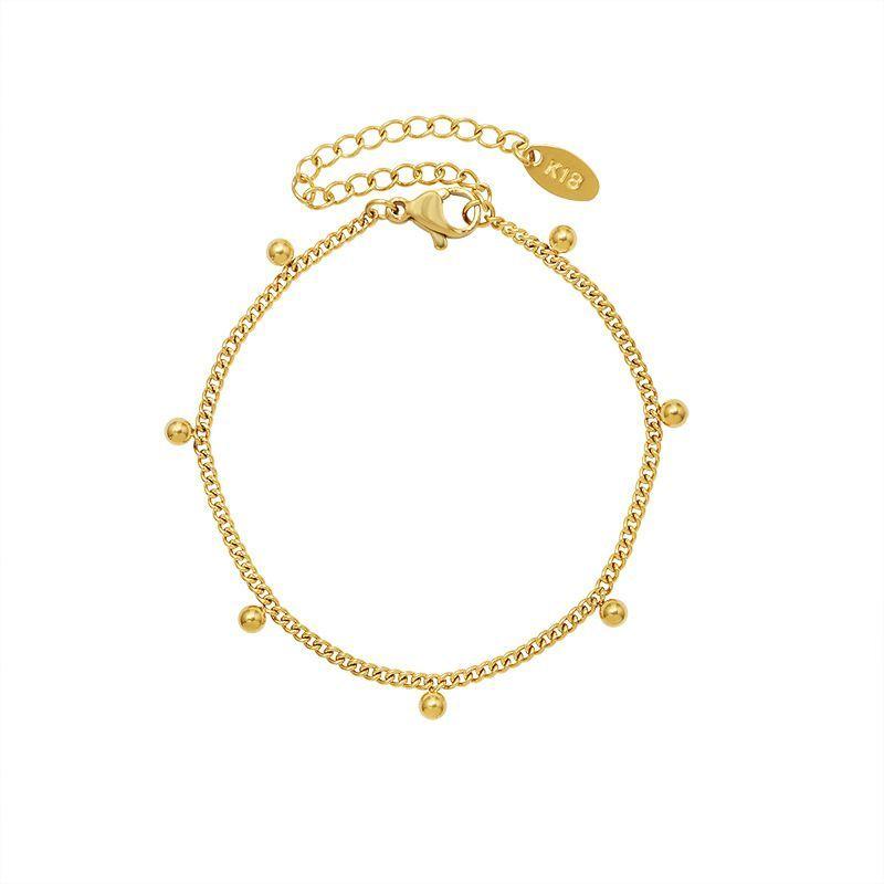 Pulsera Baño Oro Amarillo 18k Grumet Pelotitas-0