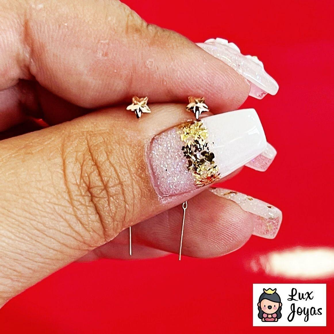 AROS LARGOS CADENA ESTRELLA ORO ROSADO 18K-5