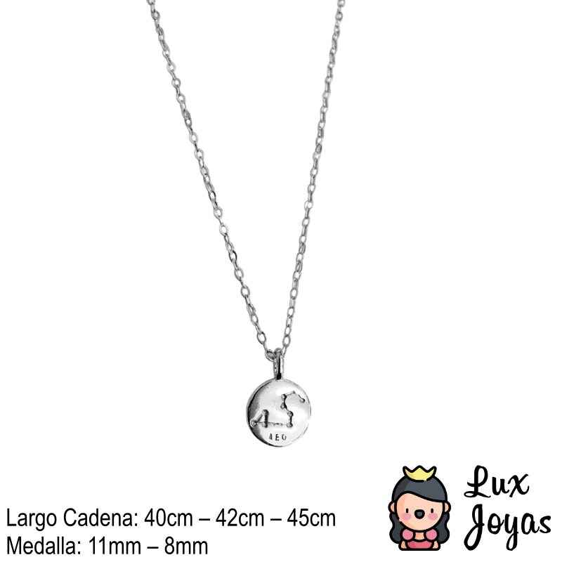 Collar Plata 925 Leo Signo Zodiacal-3