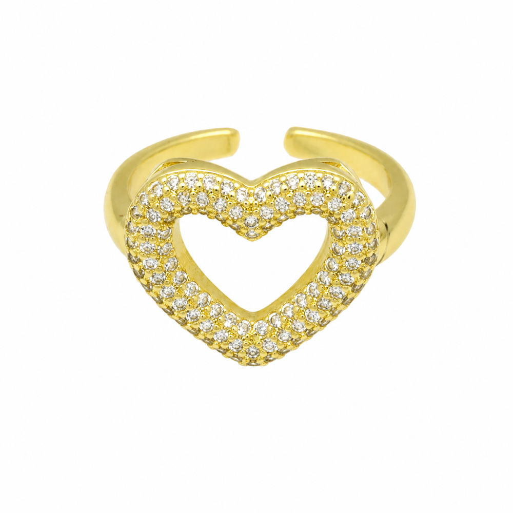 ANILLO ENCHAPADO ORO CORAZÓN BORBRI-0