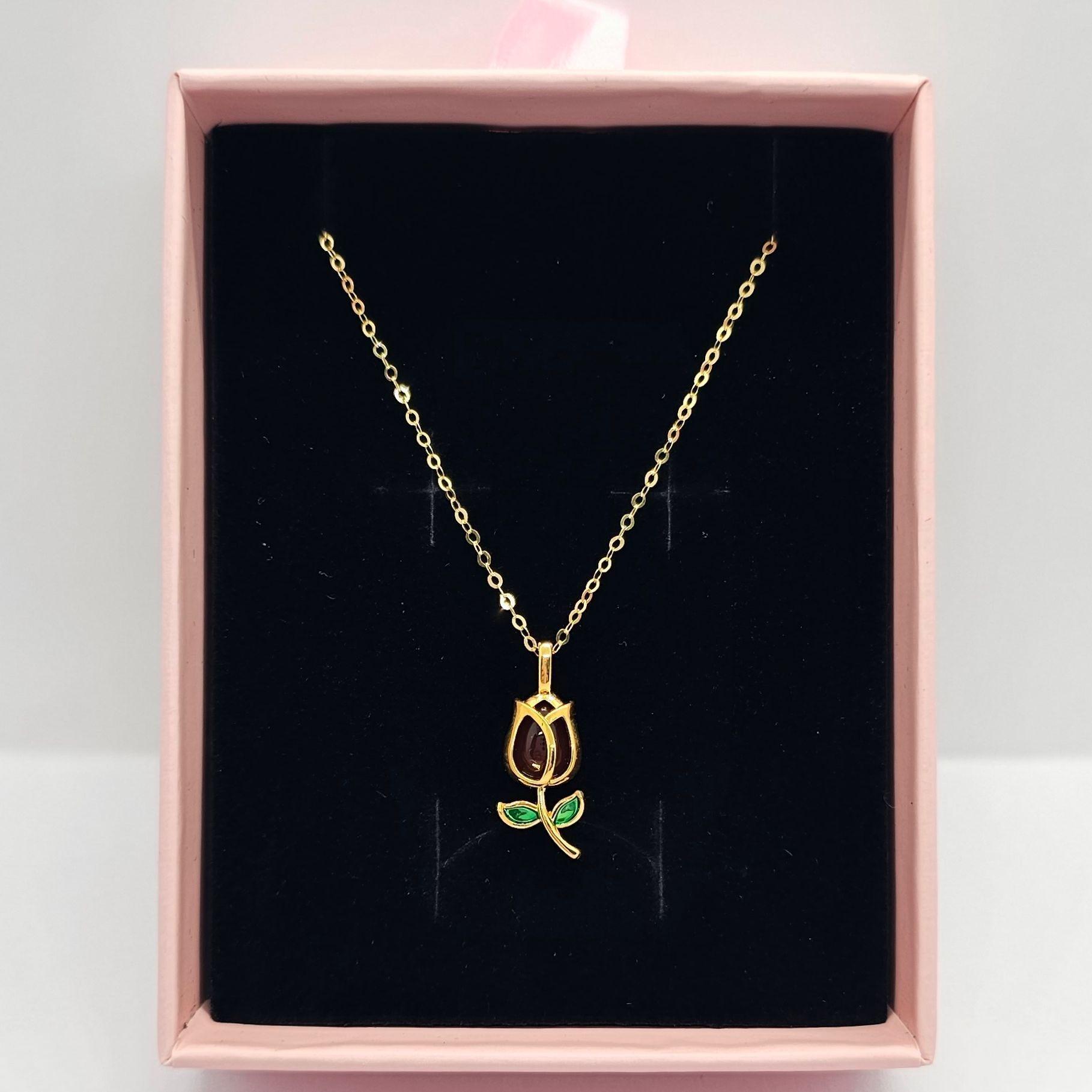 CADENA ESLABONES ORO AMARILLO 18K COLGANTE ROSA ÁGATA ROJO DE PROTECCIÓN 18K-4