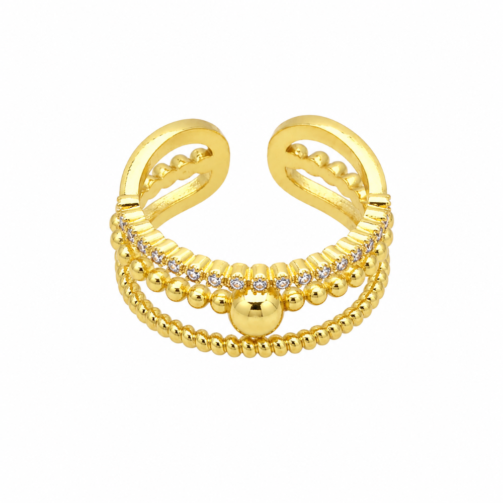 ANILLO ENCHAPADO ORO PELOTITAS BRI-0