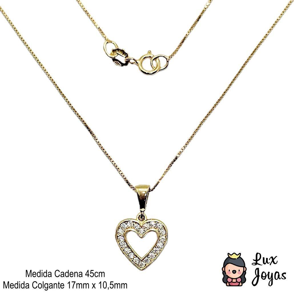 Cadena Veneciana Colgante Corazón Borde Brillitos Oro Au750 - 18k Italiano-2