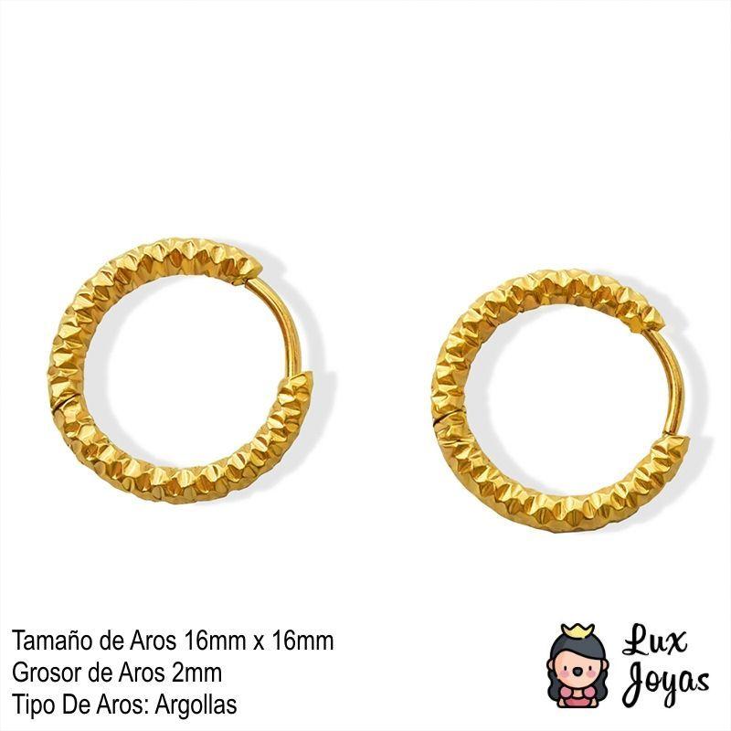 Aros Baño Oro Amarillo 18k Argolla Diseño-4