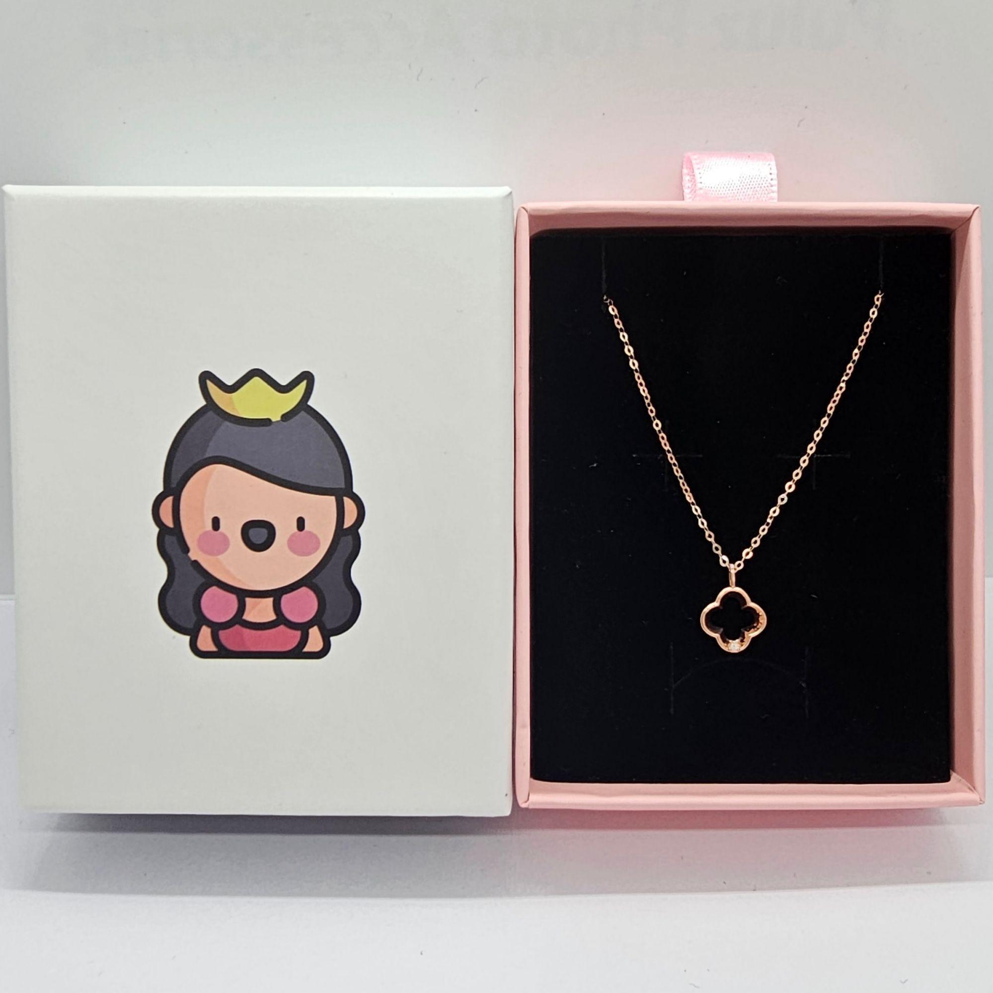 CADENA ESLABONES ORO ROSADO 18K COLGANTE TREBOL L DIAMANTE 1P-5
