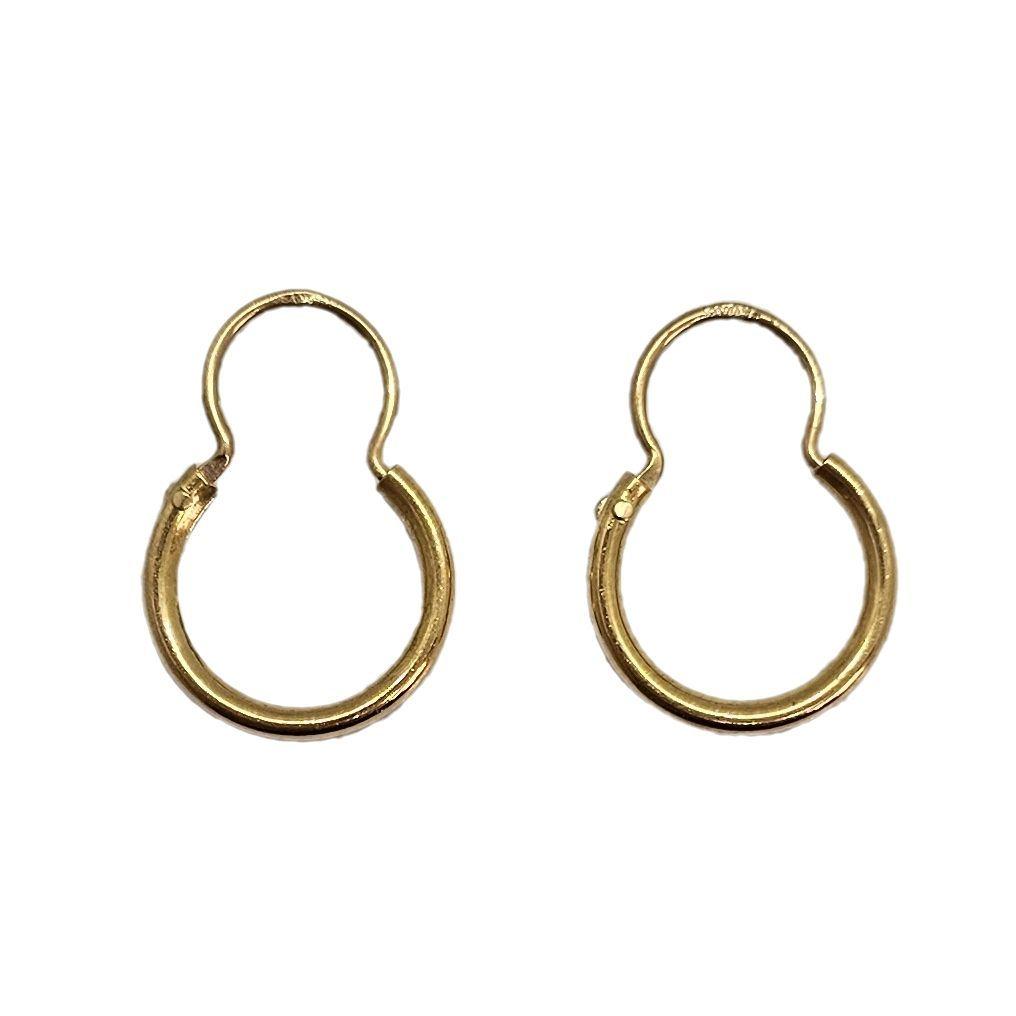 Aros Argolla Gancho Oro 18k Nacional 14x20mm-0