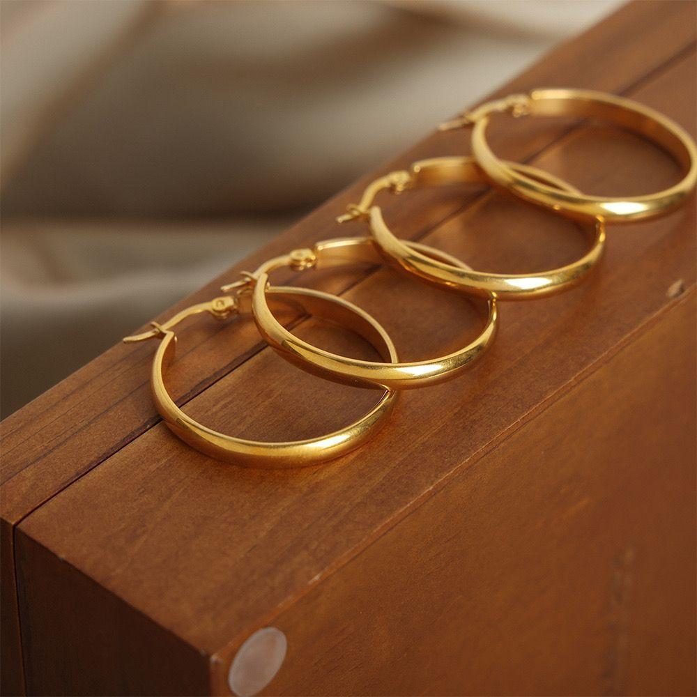 Aros Baño Oro 18k Argollas Inglés-2