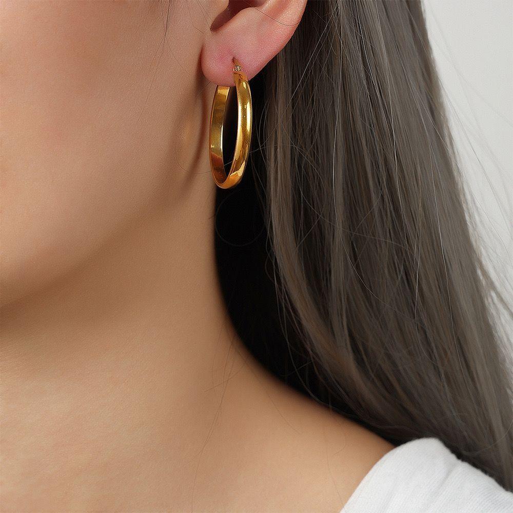 Aros Baño Oro 18k Argollas Inglés-3