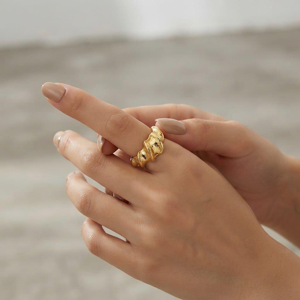 ANILLO ENCHAPADO ORO BAMBOO -1