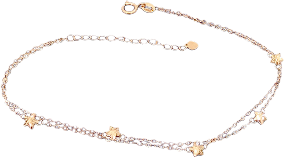 PULSERA DOBLE ESLABONES CON ESTRELLA ORO AMARILLO 18K-0