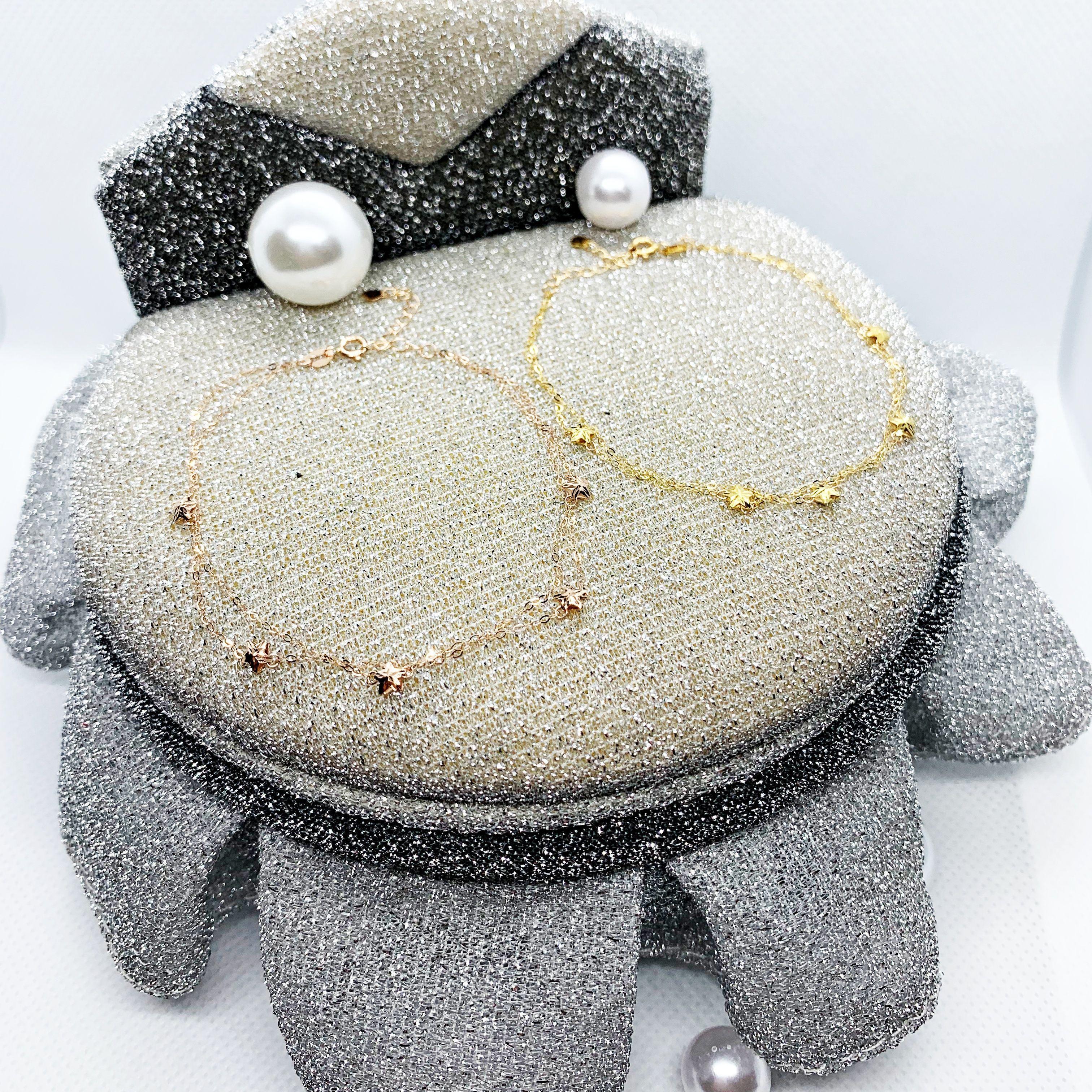 PULSERA DOBLE ESLABONES CON ESTRELLA ORO AMARILLO 18K-3