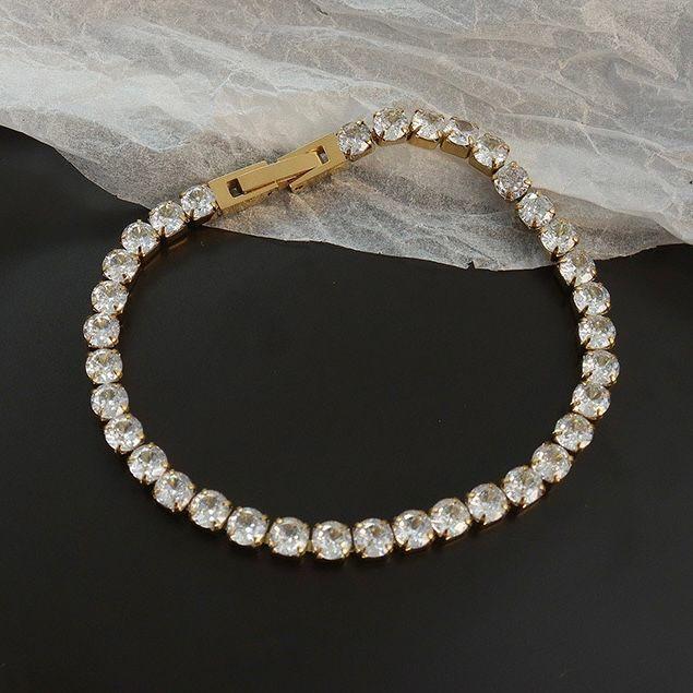 Pulsera Baño Oro 18k Tenis Circones-2