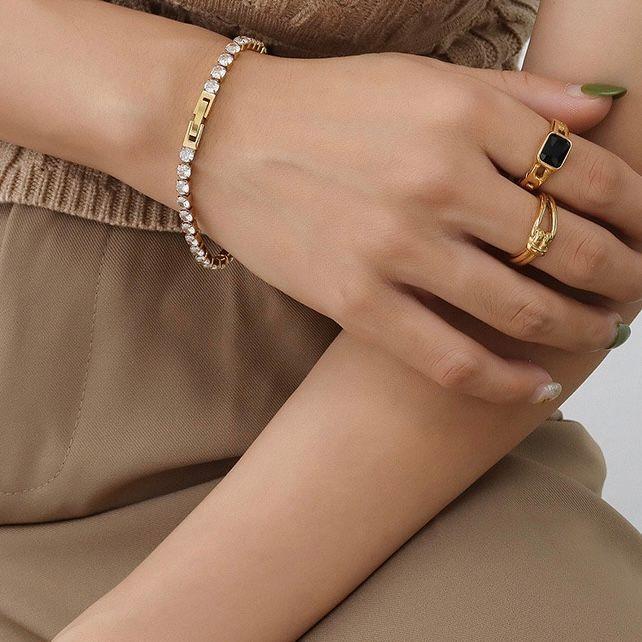 Pulsera Baño Oro 18k Tenis Circones-3