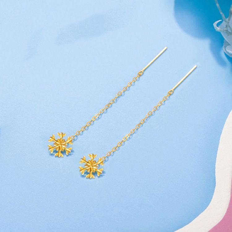 AROS LARGOS CADENA COPO DE NIEVE ORO AMARILLO 18K-1