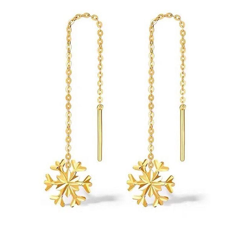 AROS LARGOS CADENA COPO DE NIEVE ORO AMARILLO 18K-0