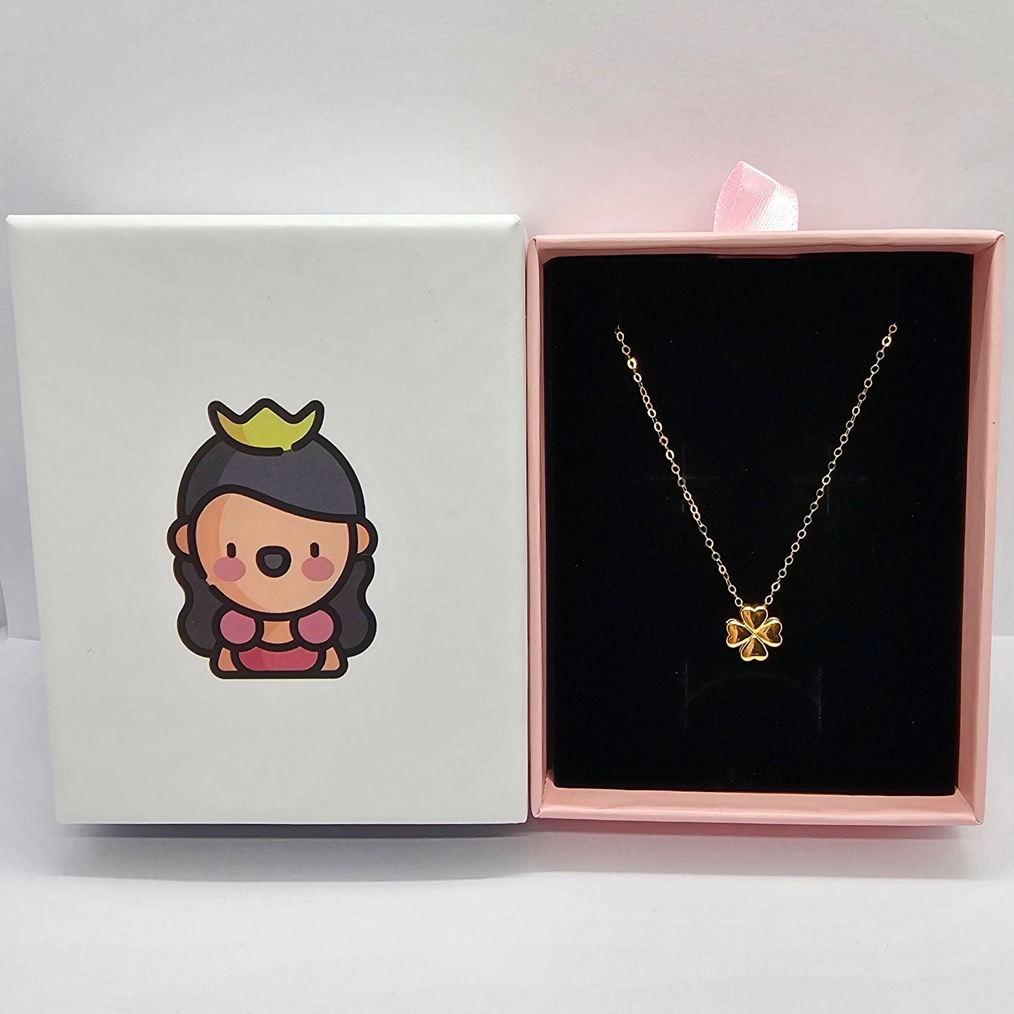 CADENA ESLABONES ORO AMARILLO 18K COLGANTE TRÉBOL CORAZÓN 4 HOJAS 18K-5