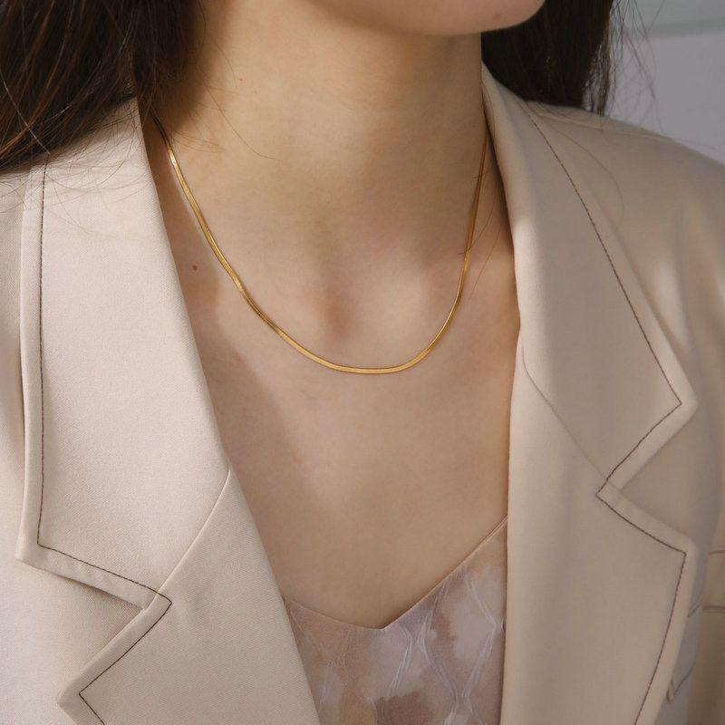 Collar Baño Oro Amarillo 18k Cinta S-2