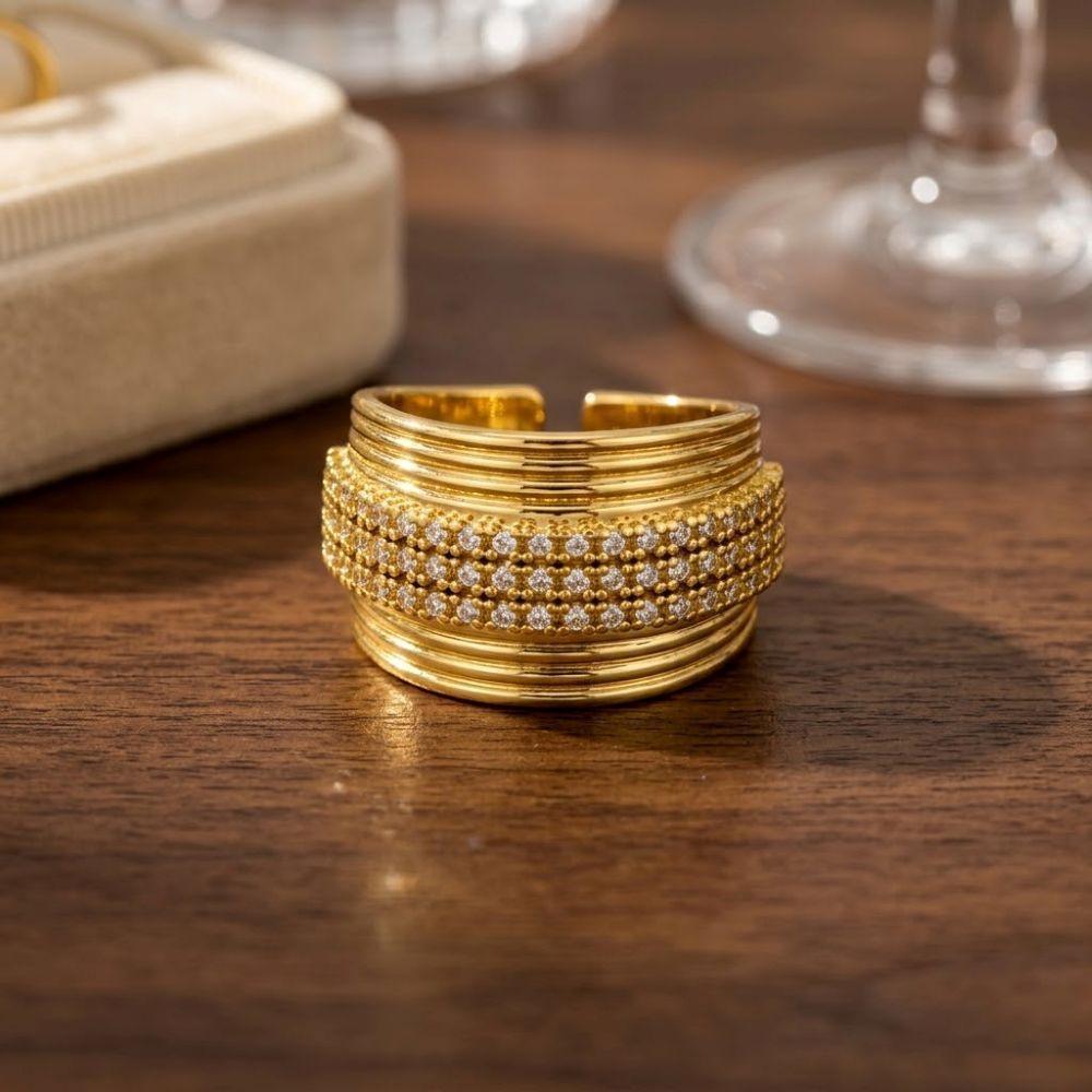 ANILLO ENCHAPADO ORO BRILLITOS 3F -2