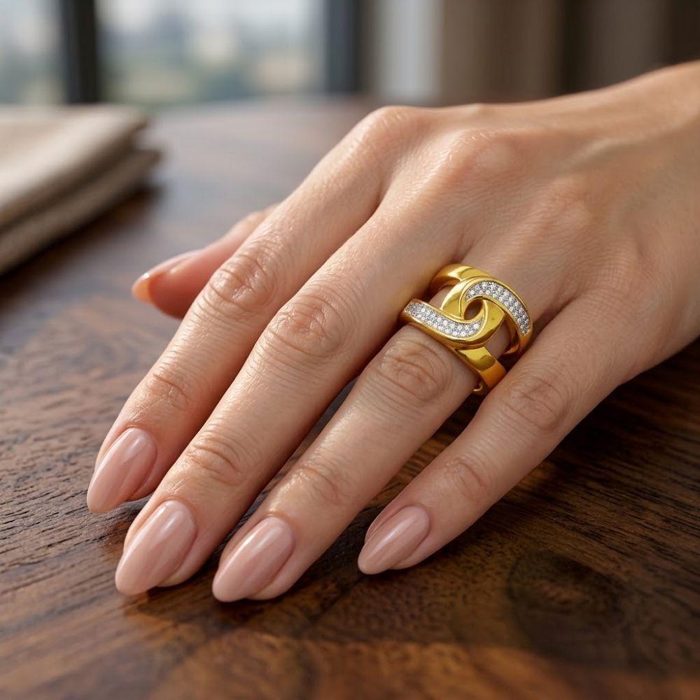 ANILLO ENCHAPADO ORO DIS DOB BRI -1