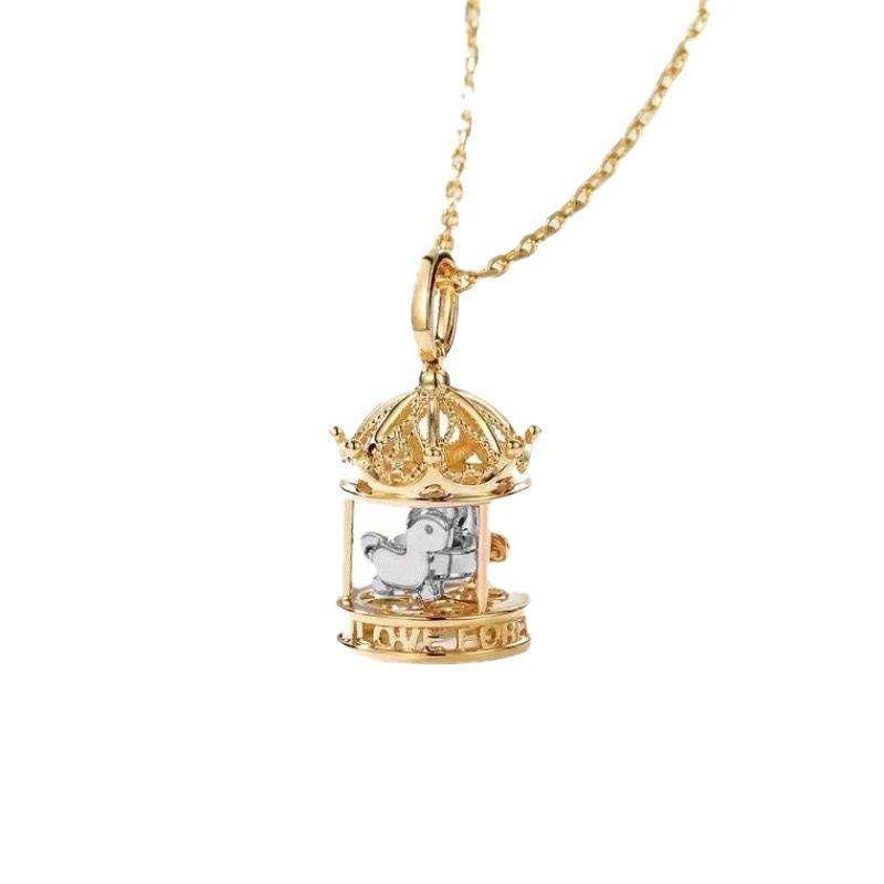 Cadena Eslabones Oro Amarillo 18k Carrusel Caballito Oro Blanco 18k-0