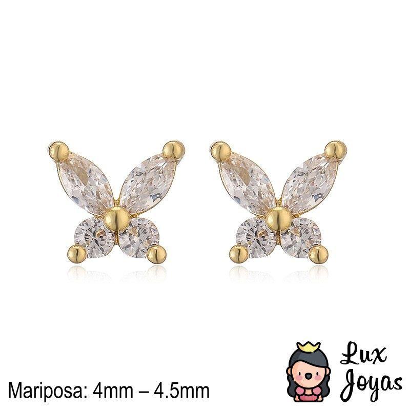 Aros Plata 925 Mariposa Brillitos-2