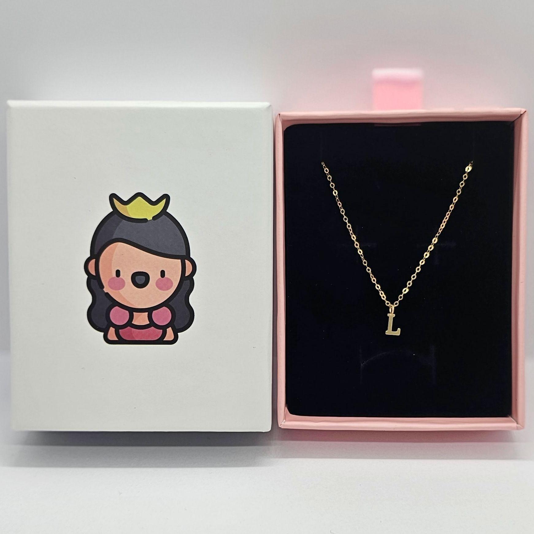 CADENA ESLABONES ORO 18K COLGANTE LETRA INICIAL L 18K-2