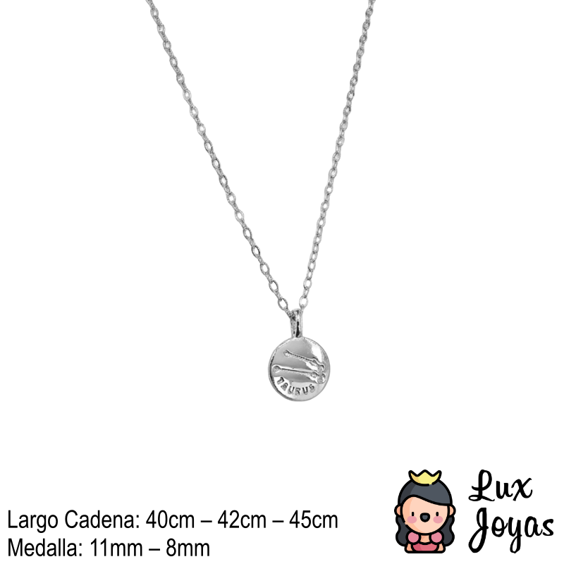 Collar Plata 925 Tauro Signo Zodiacal-3