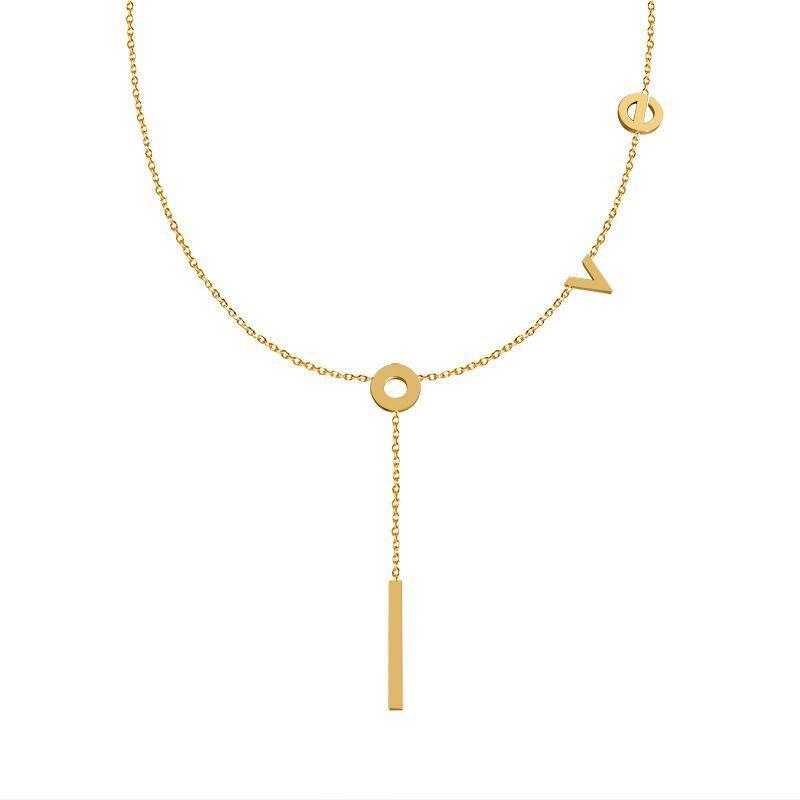 Collar Baño Oro Amarillo 18 Kilates Love-0