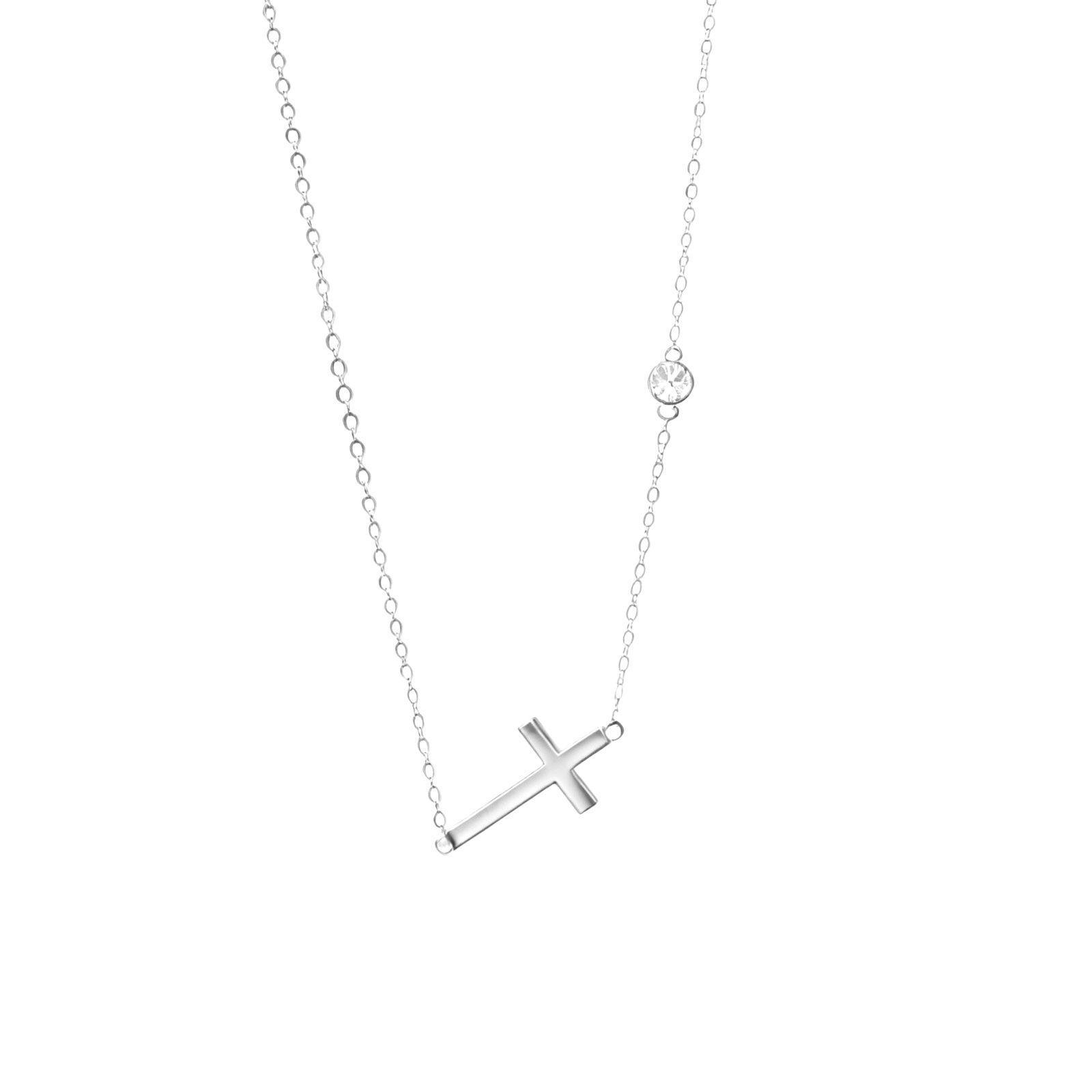 Collar Plata 925 Cruz Punto Luz-0