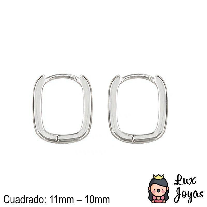 Aros Plata 925 Argollas Cuad-2