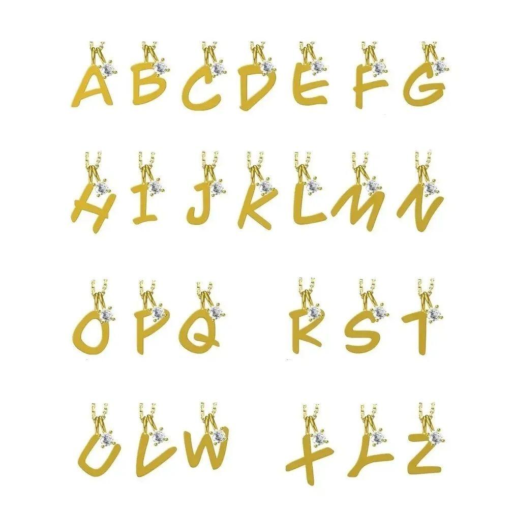 Collar Plata 925 Letra M Inicial Punto Luz-0